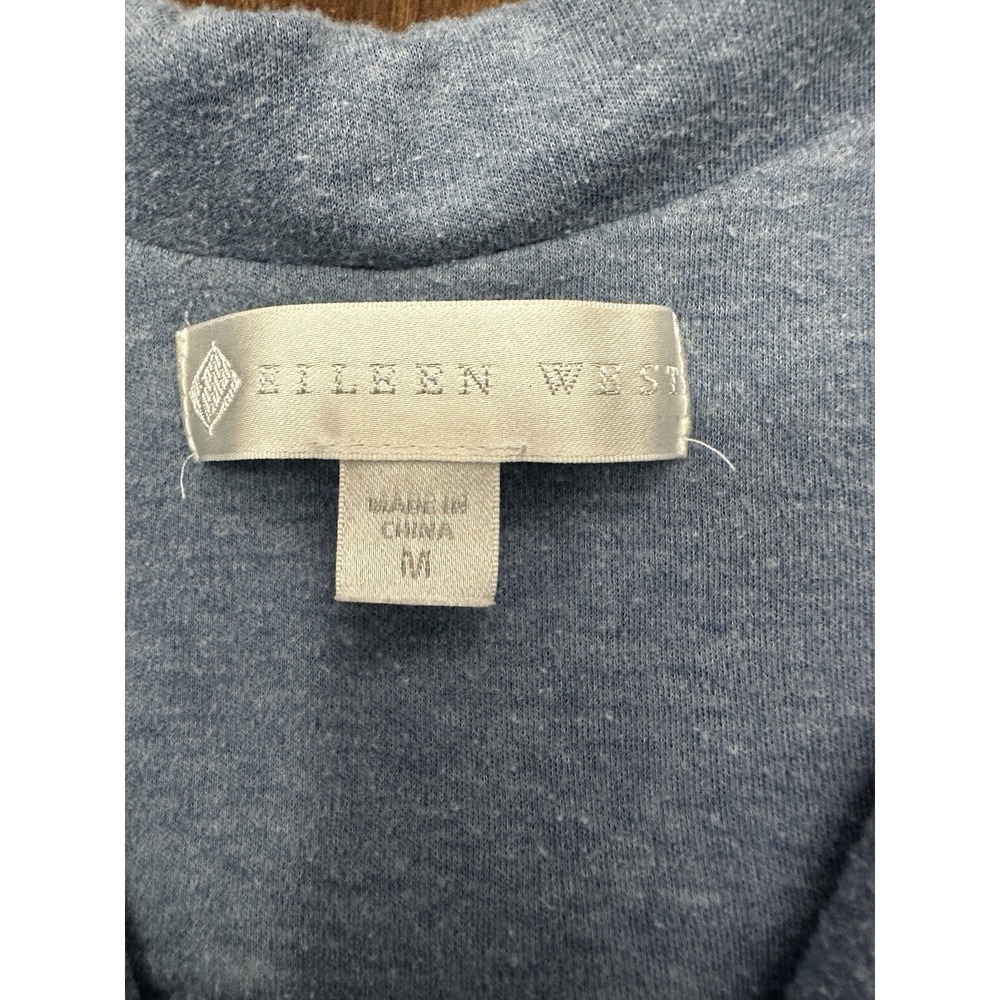 Eileen West Blue Heather Lace Trim Button Front Nightgown Sleep Shirt E503919 M - Picture 4 of 9